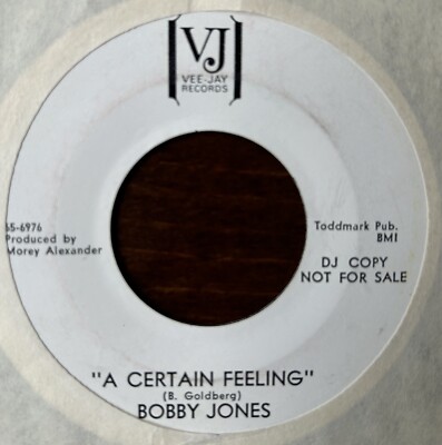 BOBBY JONES - A certain feeling / Sugar baby - VEE JAY Promo - Northern Soul