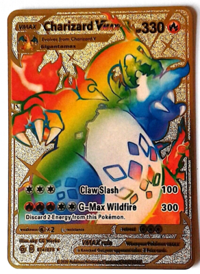 2020 CHARIZARD VMAX R/B 74/73 GOLD METAL CARD FULL ART VARIATION