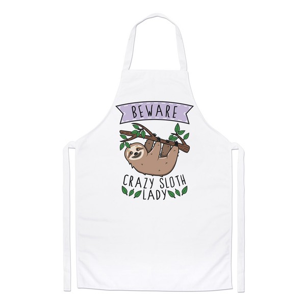 Beware VerrüCkte Faultier Damen Koch SchüRze Lustig Spass Tiere Faul Kochen Back-image