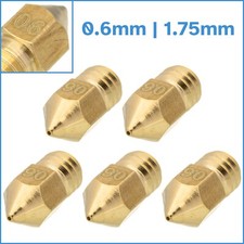 Brass 5pcs 0.6mm MK8 Extruder Nozzle M6 Hotend 1.75mm Filament Replacement Part