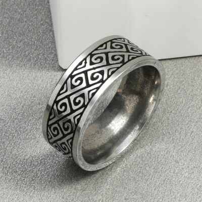 Titanium Vintage Ring Metal Round Stainless Steel Rings Bands