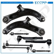 For 2007-2011 Nissan Versa 8PCS Front Lower Control Arms Sway Bars Tie Rod Links