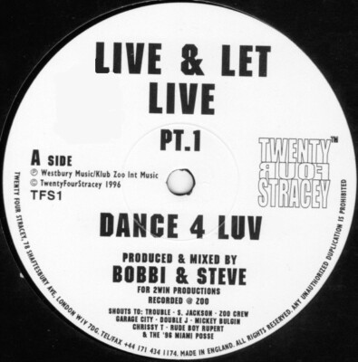 Bobbi & Steve Live & Let Live Pt. 1 12'' Vinyl Schallplatte 229959