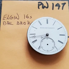ELGIN      16s     POCKET WATCH MOVEMENT    PW147