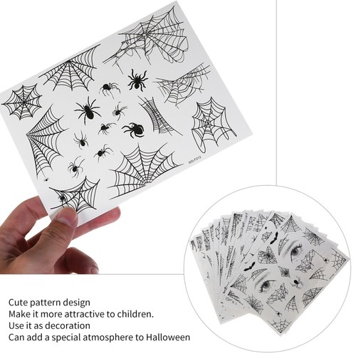12 Sheets Spinnennetz -Gesichtsaufkleber Temporäre Tattoos Tätowierung - Bild 4 von 12