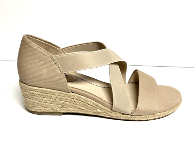 Lifestride Womens Siesta Wedge Sandal Taupe Size 8.5 M | eBay
