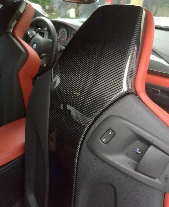 Real Carbon Fiber Seat Back Trim Covers 4PCS For BMW F87 M2 F80 M3 F82 M4 - Image 2 of 4