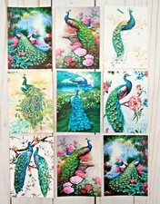 9 Peacocks Handmade Pocket Letter Cards Scrapbooks Junk Journals Crafts