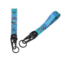 Stitch Lilo And Stitch Cartoon Blue Lanyard Wrist Strap Hook Key Tag Keychain