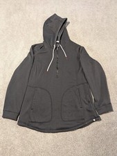 Toad Co Hoodie Womens Medium Black Wool Blend Sweater Sweatshirt 1/2 Zip