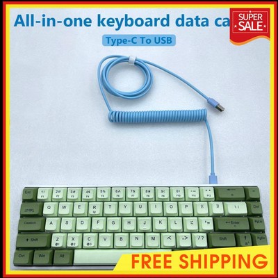 Mechanical Keyboard Data Cable Type-C to USB Coiled Spring Aviator Wire 1.5-3m