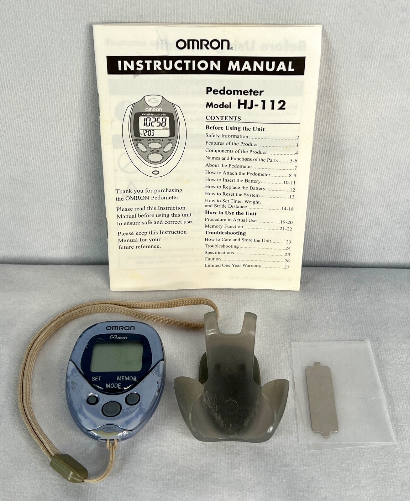 OMRON Go Smart Pocket Pedometer HJ112 Digital Exercise Walking Steps