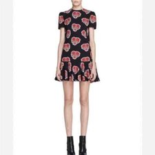 NWT Alexander McQueen Poppy Print Cape Back Dress