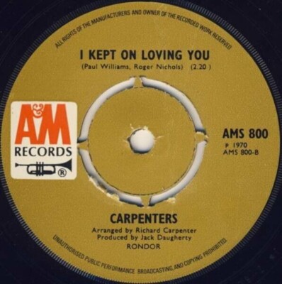 Carpenters They Long To Be Close To You Vinyl Single 7inch A&M Records