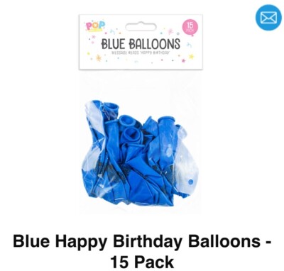Blaue Happy Birthday Luftballons - 15 Stück