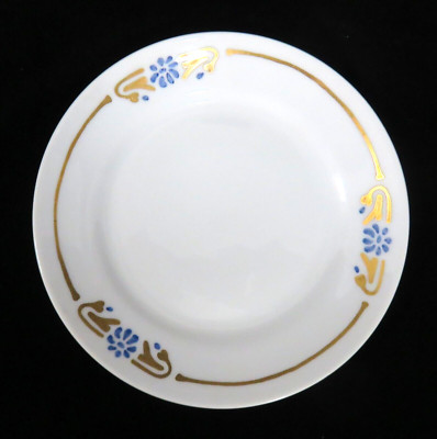 Unbranded Bread & Butter Plate Gold Design with Blue Flowers