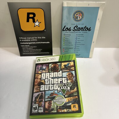 Grand Theft Auto 5 V Xbox 360 CIB Complete Map Poster