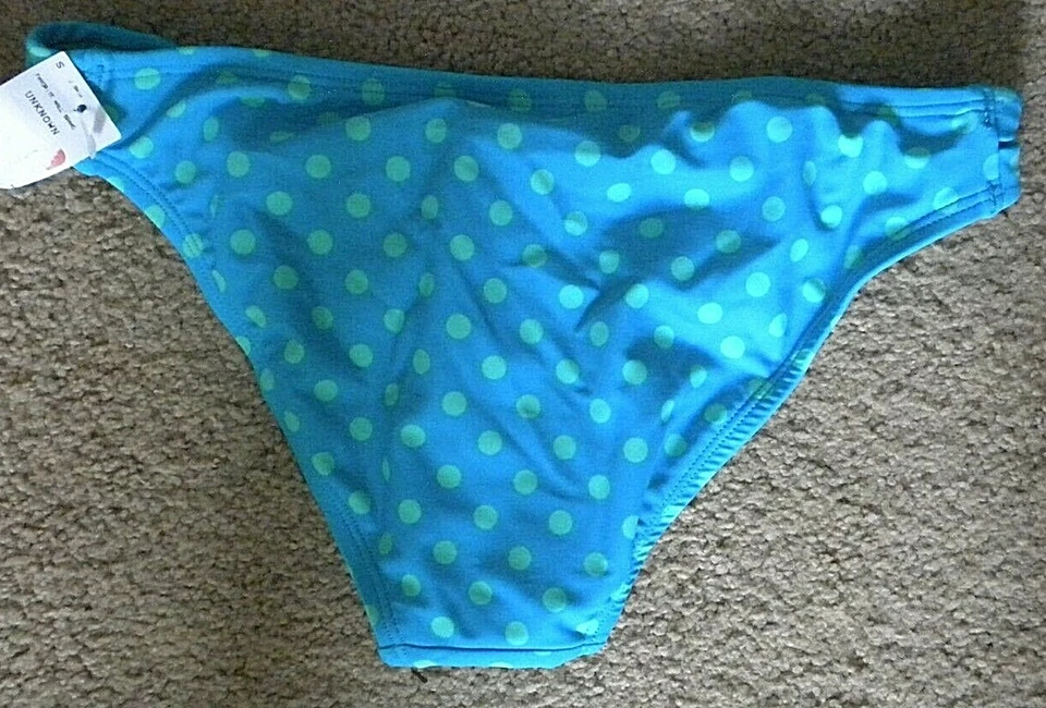 Fato de banho feminino XS Delia's biquíni parte inferior azul-petróleo bolinhas Delias - Imagem 3 de 3