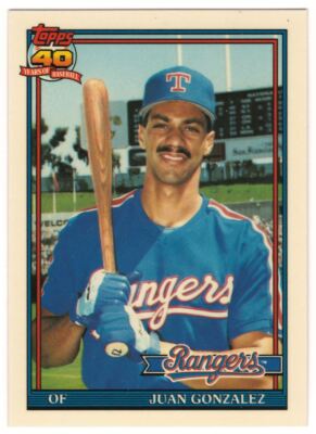 1991 TOPPS TIFFANY #224 JUAN GONZALEZ TEXAS RANGERS