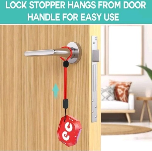 Portable Door Lock Adjustable Easy Clip Door Lock Home Security 2 Pack - Picture 5 of 6