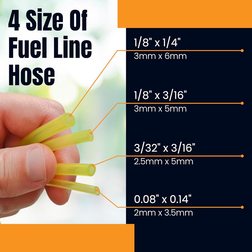 4 Sizes 2 Cycle Fuel Gas Line Pipe Hose Tubing String Trimmer Chainsaw ...