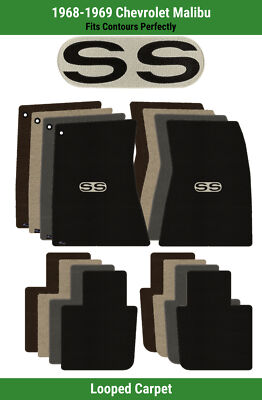 Lloyd Loop Front & Rear Mats for '68-69 Malibu w/Black on Silver SS