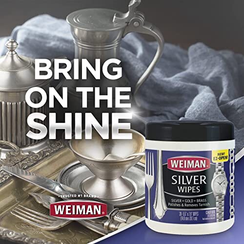 Weiman Jewelry Polish Cleaner, Tarnish Remover Wipes For silver & Gold 20 