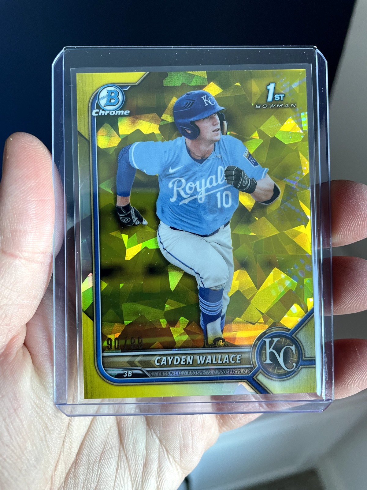 Cayden Wallace 1st Bowman Yellow Sapphire Refractor /99 - 2022 Bowman Draft