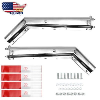 Stainless Mud Flap Hangers Angled Steel 1 Pair 2.5'' Semi Truck Spring Loaded