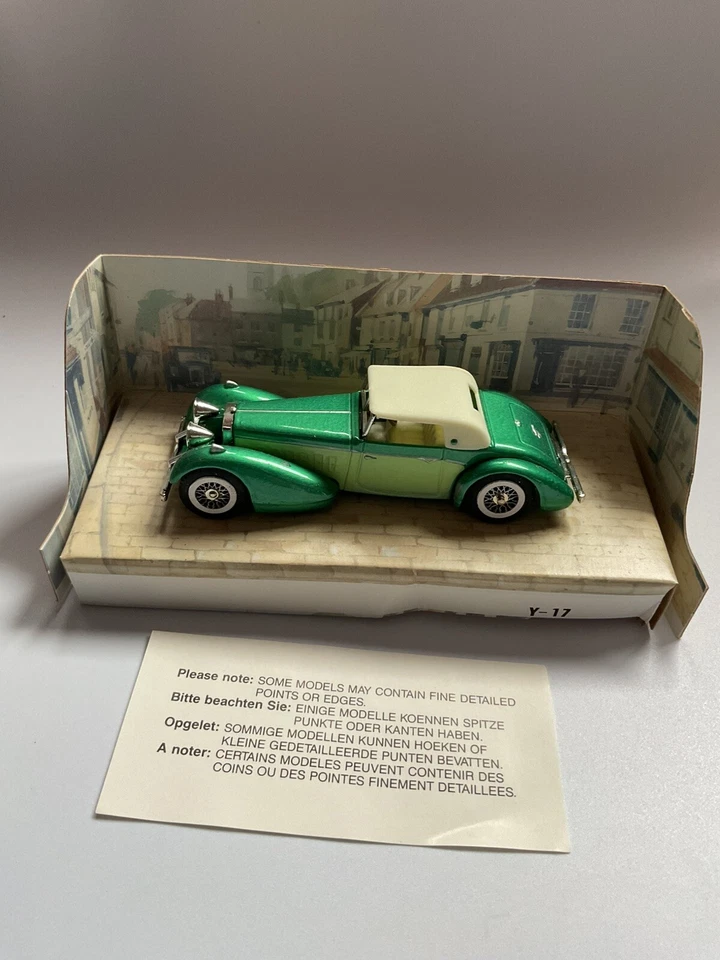 火柴盒 1990 年 YESTERYEAR 型号 1938 年 Y17A 绿色 HISPANO SUIZA 铆钉轴  — 第 2/4 张图片