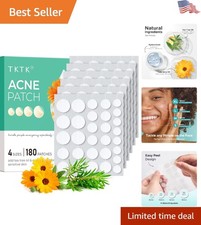 Gentle Hydrocolloid Acne Patches for All Skin Types - 180 Count, Multiple Sizes