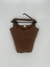 Abercrombie  Fitch Sweater Ribbed Cross Back Tank Top In Brown Size XL