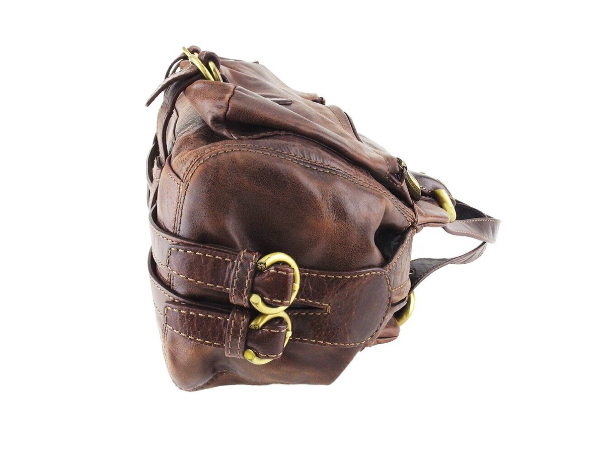 FRANCESCO BIASIA Boston bag Brown gold Women Authentic secondhand