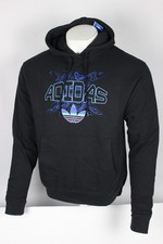 Adidas Orignals Men's Trefoil Graphic Print Hoodie Sweatshirt Black