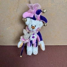 Little Gems Teddy Bear Twinkle Jester 3" Deb Canham 743/3000 Signed Handmade