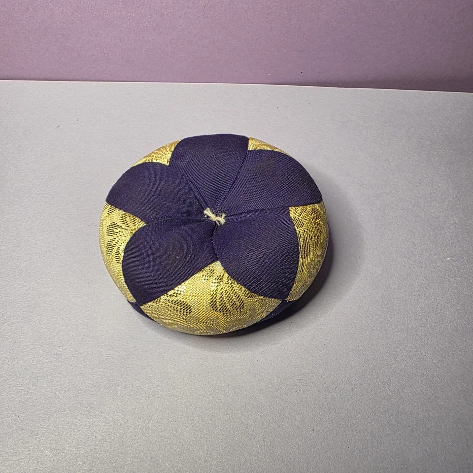 Almohada de tela de tazón de canto campana budista japonesa Orin vintage púrpura dorado  Foto 4 de 4