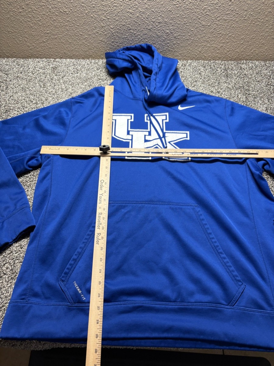 Nike Kentucky Wildcats Hoodie Mens 2XL Blue Therma-Fit Pullover