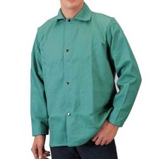 Tillman 6232 32" 9 oz. Green Flame Resistant Cotton Welding Jacket Large