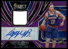 2019-20 Select Rookie Jersey Autographs Purple Ignas Brazdeikis Rookie Auto