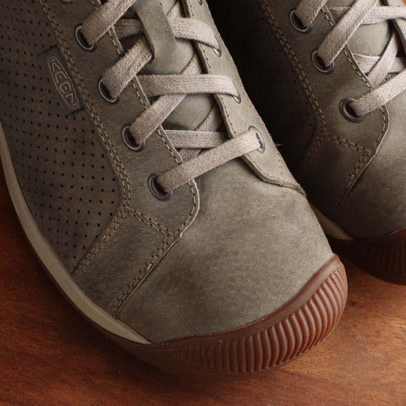 Scarpe Keen donna taglia 8 grigie da viaggio in pelle escursionismo outdoor sneaker basse casual