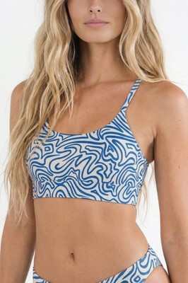 Shinesty ''The Rio Grande'' Abstract Navy Line Boob Hammock  Scoop Bralette