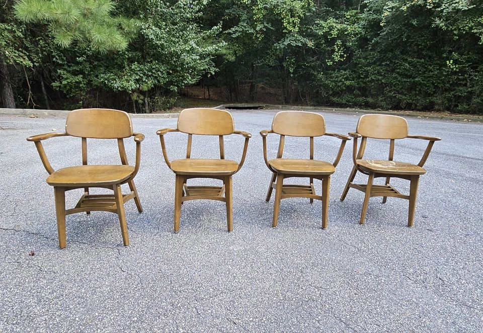 Myrtle Desk MCM Library Chairs - Set Of 4 - Image 2 of 4