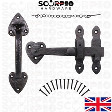 Black Antique Cast Iron Suffolk Thumb Latch Set With Knob