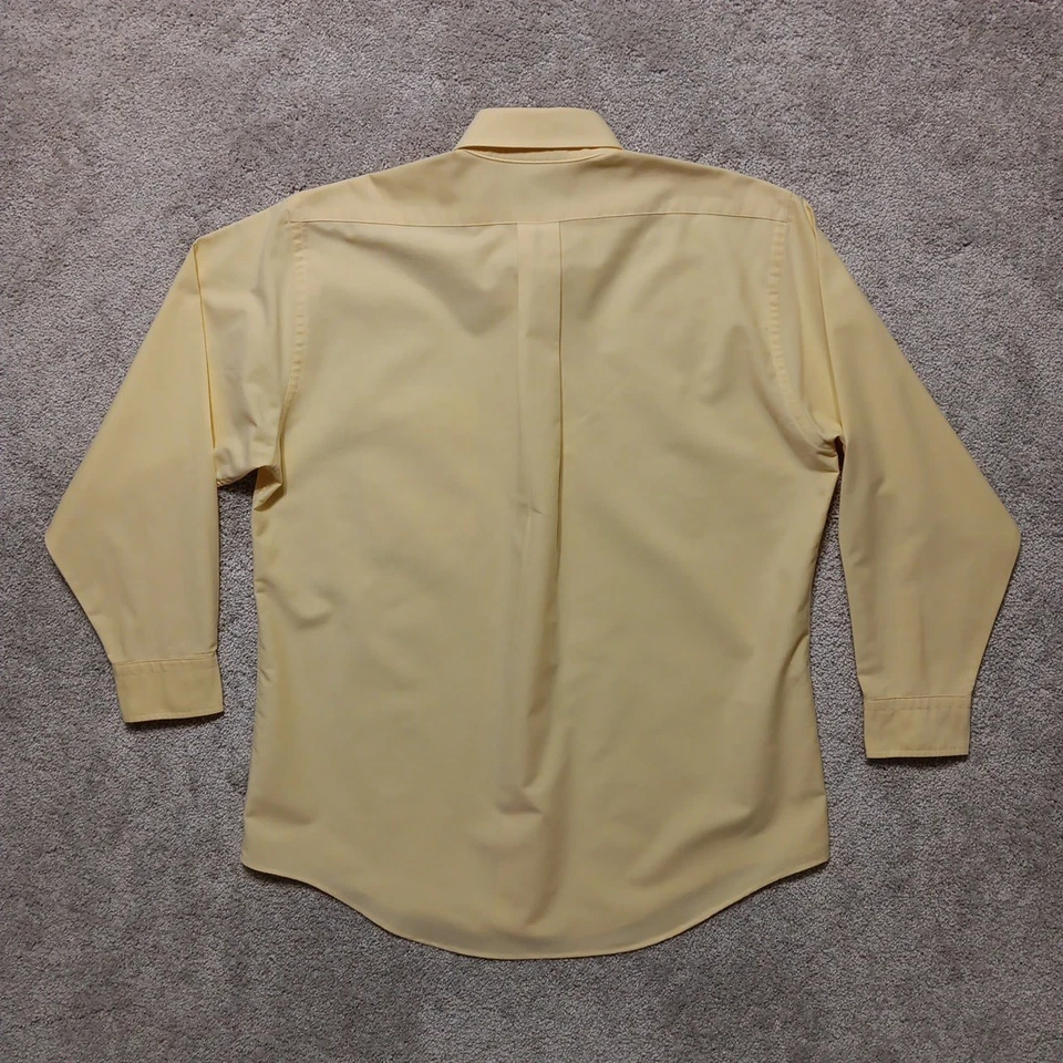 Винтажная мужская рубашка LL Bean Oxford ткань 16 1/2-33 желтый карман с клапаном сделано в США - Изображение 2 из 4
