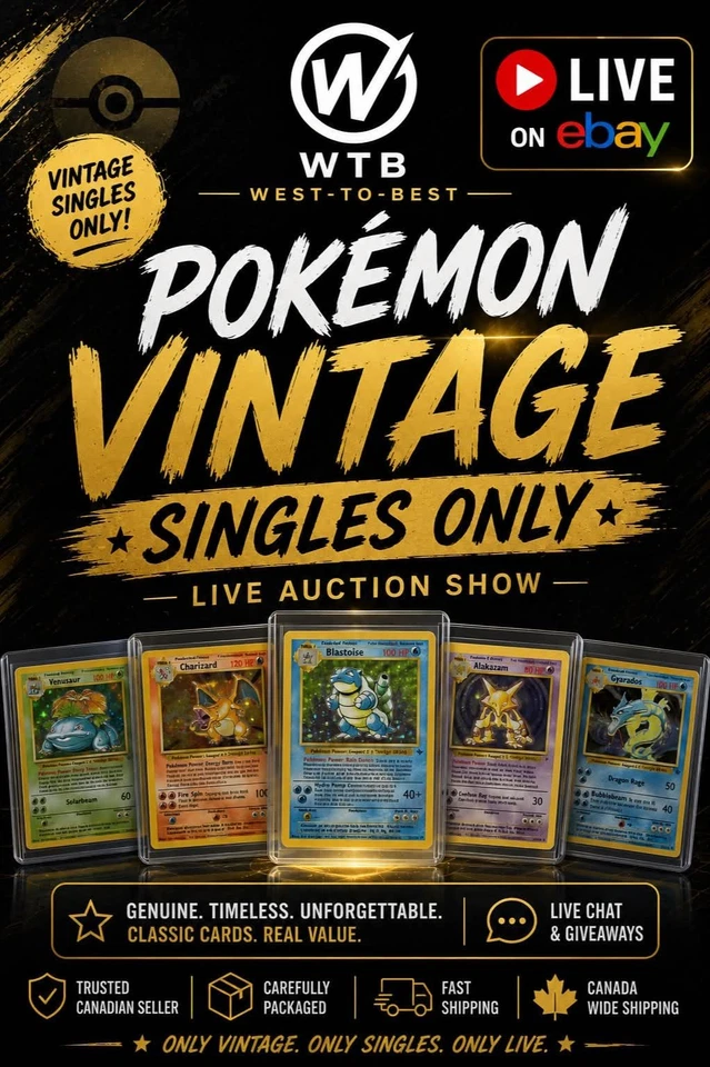 Vintage Pokemon Singles $1 Starts ALL NIGHT