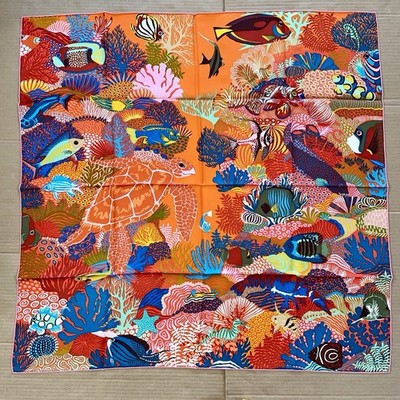 Hermes Silk Scarf 35''x35 Under The Waves