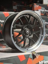 Mflow Mfl2 Deep Dish Lip Wheels Matte Black 5x114.3 19x8.5 19x9.5 Staggered