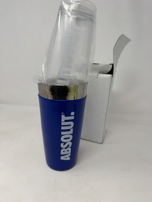 Absolut Vodka 2-Piece Boston Shaker, 16 oz. Mixing Glass & 28 Oz. Shaker, NIB!