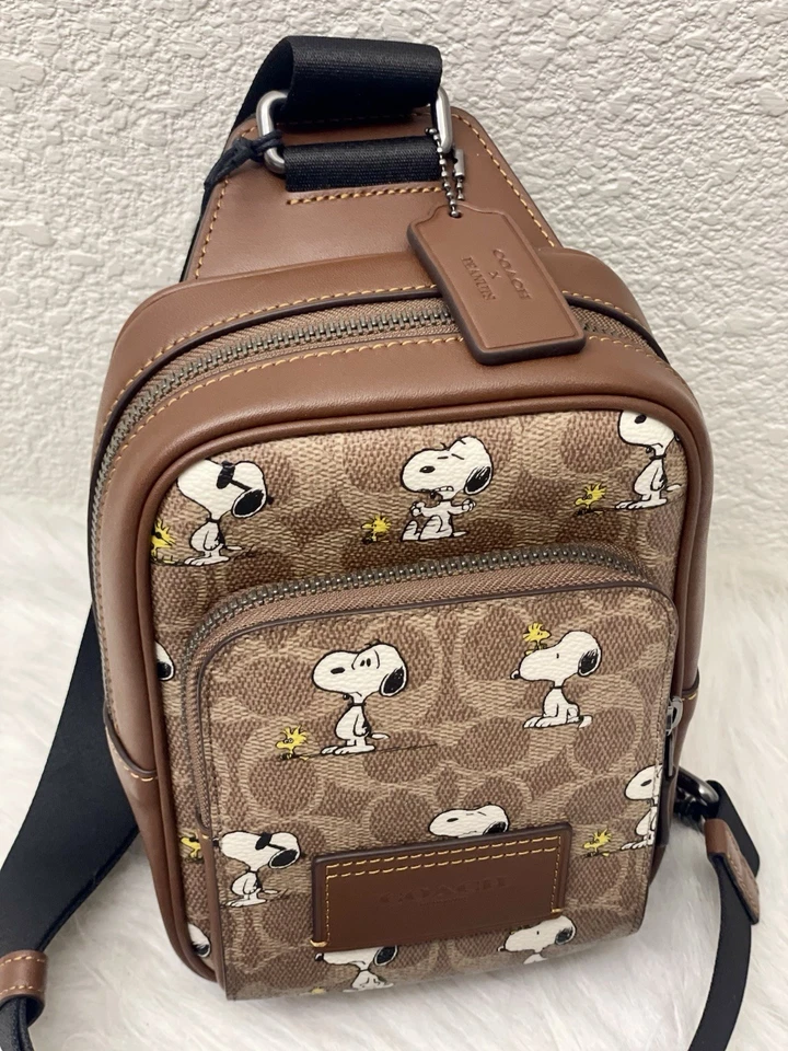 Coach X CBK47 Peanuts Racer Sling Pack in Signature Canvas With Snoopy Print NWT - Image 2 of 4