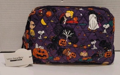 NWT Vera Bradley Essential Medium Cosmetic Bag Halloween Peanuts Indigo